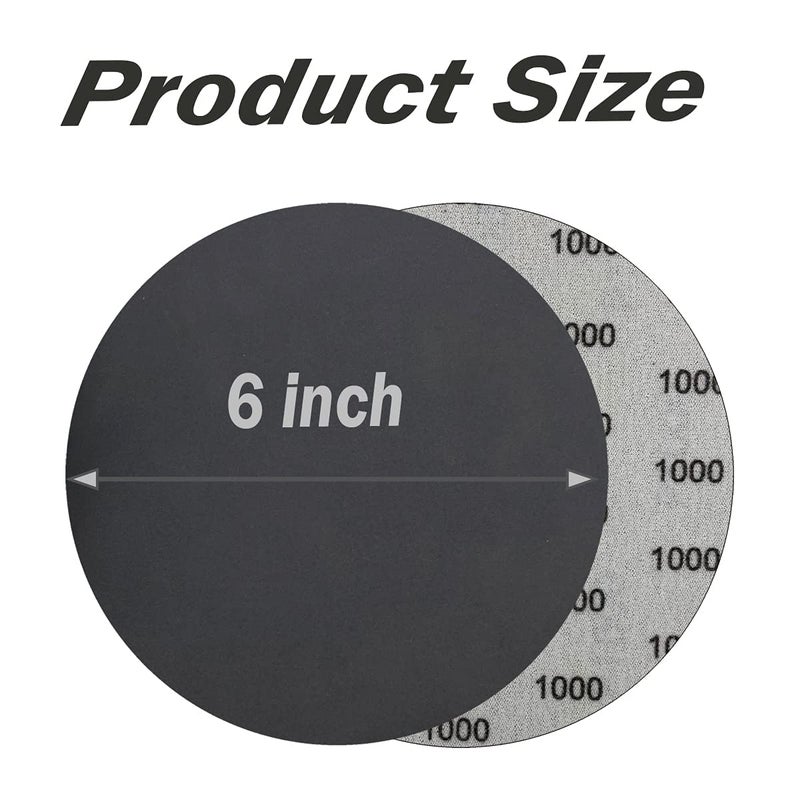 AutKerige 1000 Grit Wet Dry Sandpaper, 25 PCS 6 Inch Sanding Discs with Hook and Loop, Premium Silicon Carbide Abrasive Polishing Sandpaper for Auto, Wood or Metal Polishing and Stretches Removing - Image 5